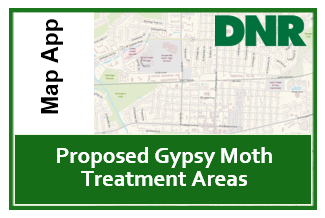 Indiana Gypsy Moth Treatment Area Proposed Areas map