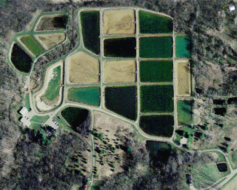 Aerial view of Cikana Fish Hatchery