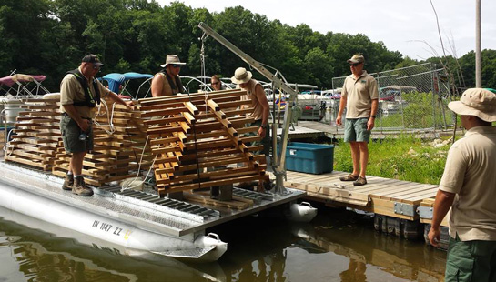 Preparing to install fish habitat