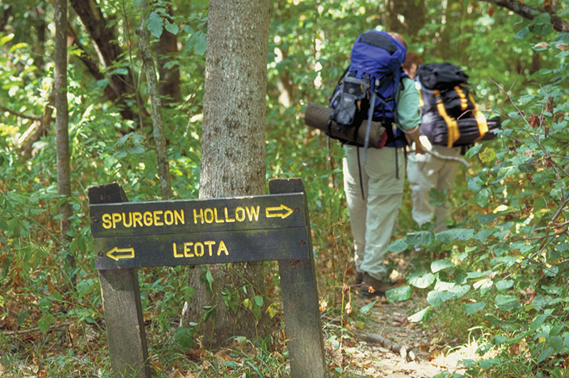 Hikers on Knobstone Trail