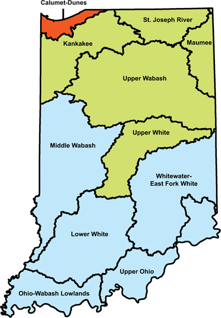 Indiana Stream & Wetland Mitigation Program Map