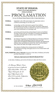 Indiana Archaeology Month Proclamation