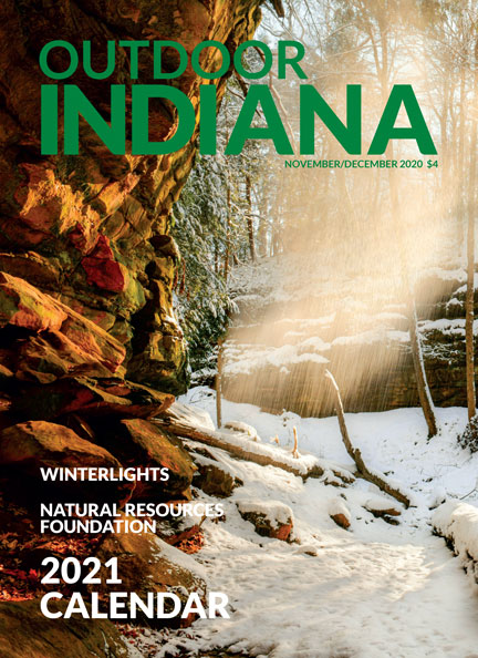 The wind whips a fresh snowfall off the trees and throughout the canyon near Devil’s Punch Bowl at Shades State Park. 