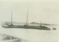 View of vessel’s port side after wrecking, October 1898. Used with permission, C. Patrick Labadie Collection / Thunder Bay National Marine Sanctuary, Alpena, Mich.