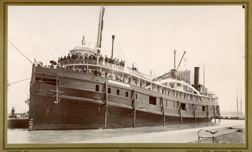 The Muskegon [Peerless] historic picture, view of vessel’s port side when it was a passenger vessel, circa 1880. Used with permission, Great Lakes Marine Collection of the Milwaukee Public Library / Milwaukee Public Library