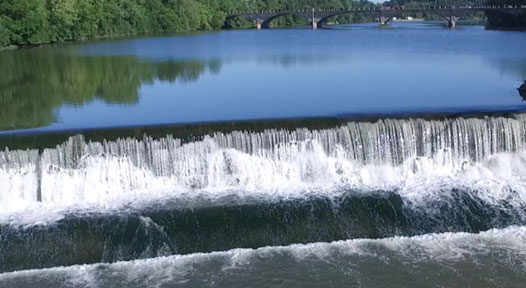 Photo of a low head dam