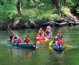 canoes in a river