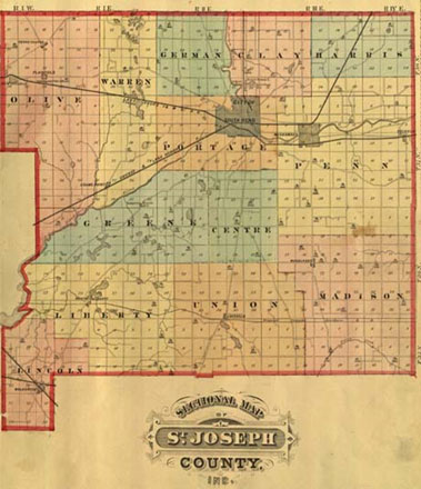 1975 atlas map of St. Joseph County