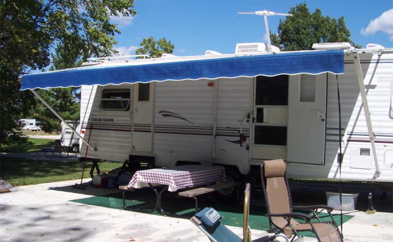 Trailer on campsite