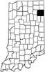 Allen County locator map