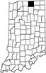 Elkhart County locator map