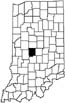 Hendricks County locator map