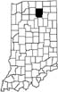 Kosciusko County locator map