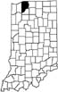 LaPorte County locator map