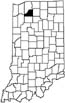 Starke County locator map